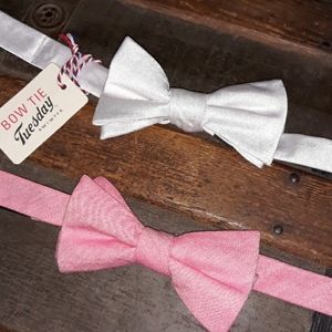 Boys Bowtie Choose Pink or White Formal
